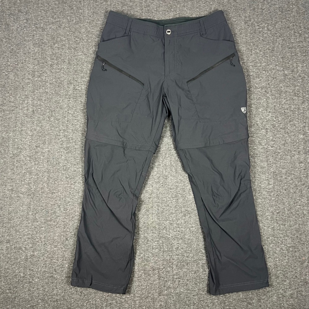 Kuhl Renegade Convertible Pants Men's 38x30 Gray Hiking Outdoor Cargo Travel